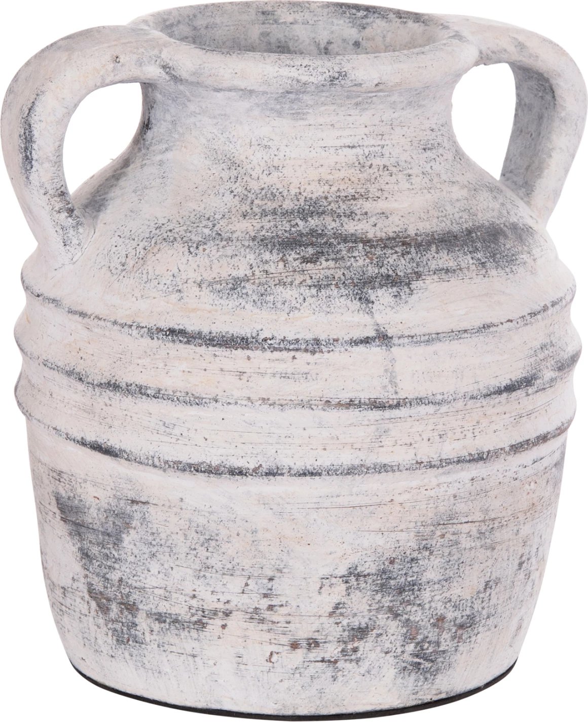 Vazo dekorative tavoline VERMO, terrakotë, ngjyrë gri e çelët, FH4398, 21x22cm