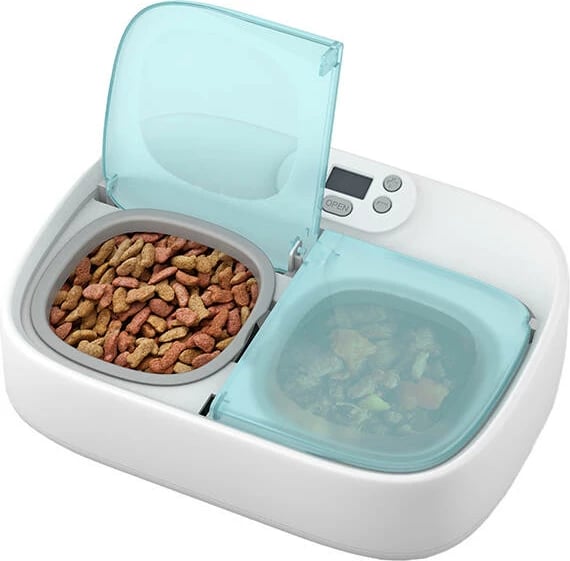 Enë ushqimi smart për kafshë Petoneer Two-Meal Feeder, 2 ndarje, me ftohje, e bardhë