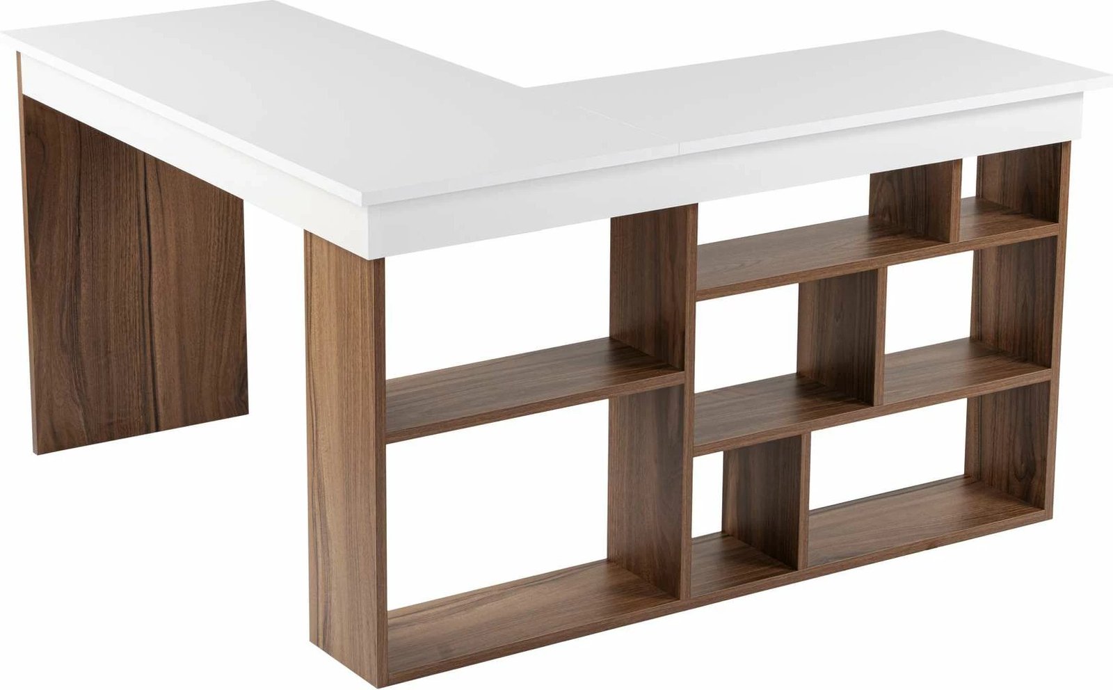 Tavolinë pune Nordure, Vesper, ngjyrë arre dhe e bardhë