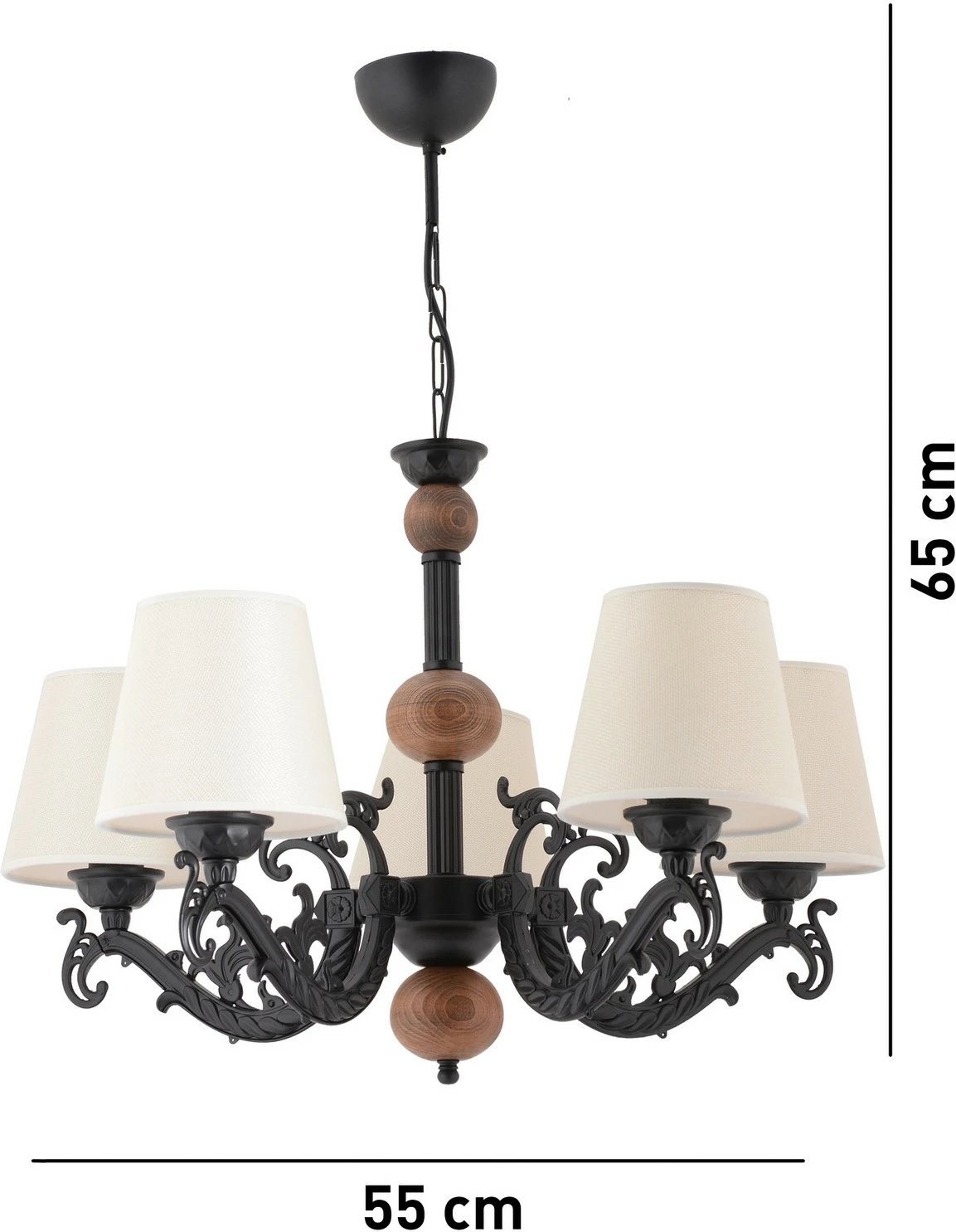 Llambadar Opviq Fiona, dru, e bardhë, e zezë, kafe