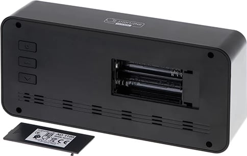 orë alarmi Adler AD 1195, ekran me ndriçim, 3 alarme, termometër dhe higrometër, me bateri, e zezë orë alarmi Adler AD 1195, ekran me ndriçim, 3 alarme, termometër dhe higrometër, me bateri, e zezë