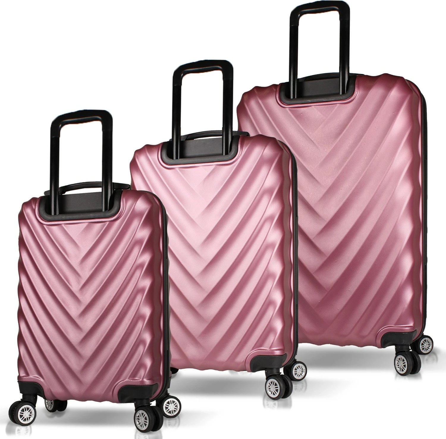 Set valixhesh (3 copë), ngjyrë rozë e artë, 6609