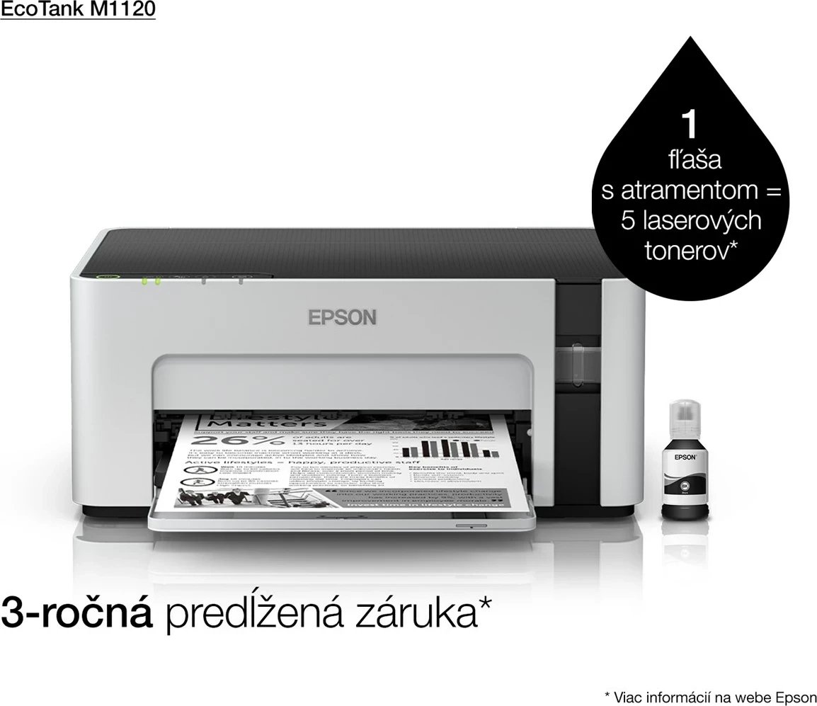 Printer Epson EcoTank M1120, Inkjet, A4, Wi-Fi, E zezë Printer Epson EcoTank M1120, Inkjet, A4, Wi-Fi, E zezë