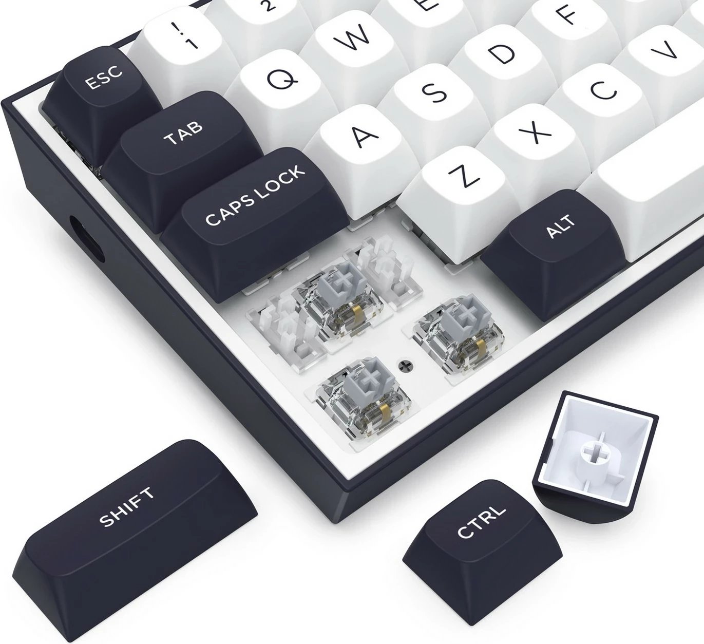 Tastierë mekanike Redragon ALCOR QMK K717WB-RGB-PRO, 60%, RGB, wireless/wired, bardhë-zi