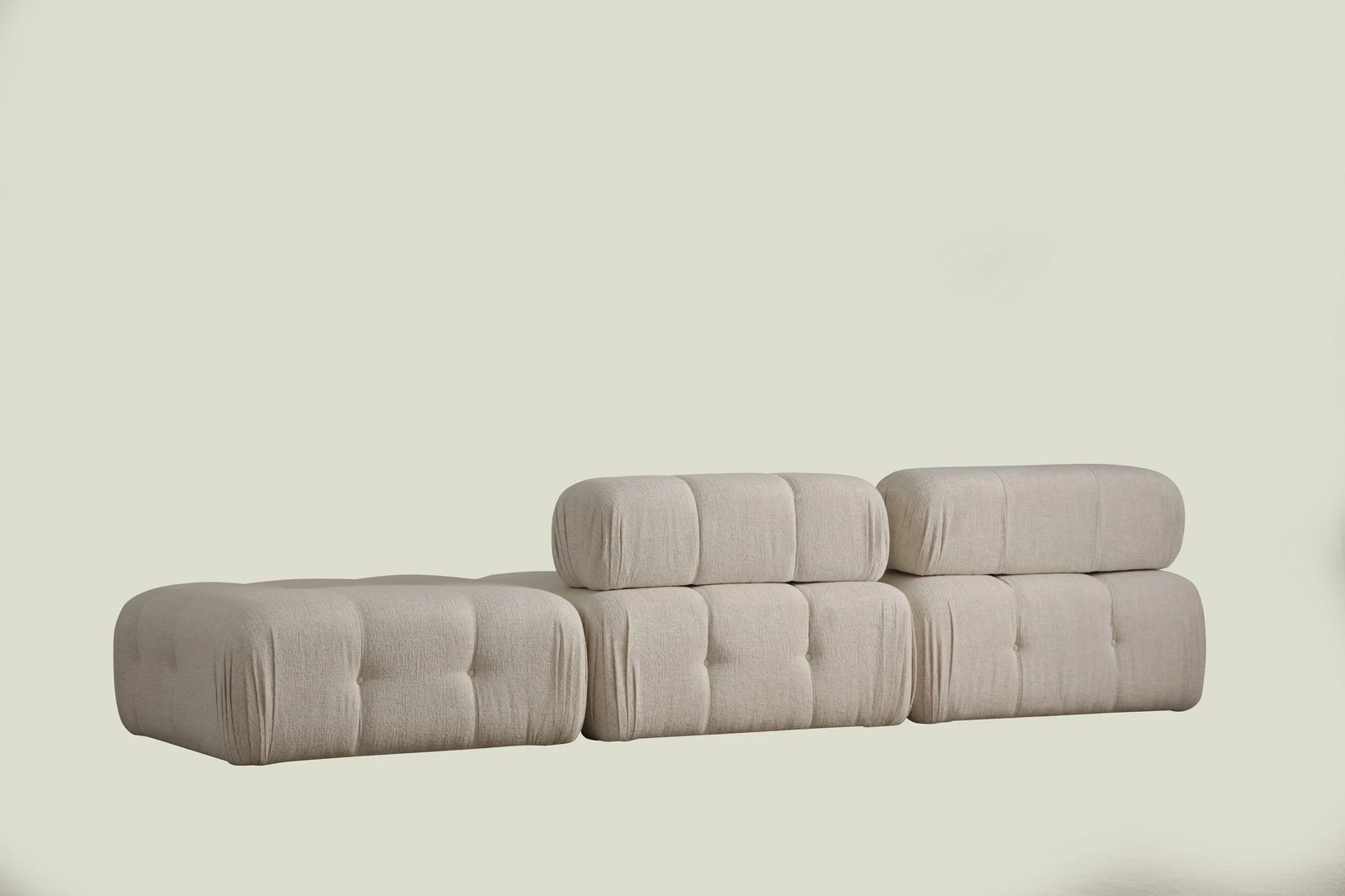 Divan treshe Atelier del Sofa, Doblo 3 vende (L1-O1-Pouffe), bouclette krem