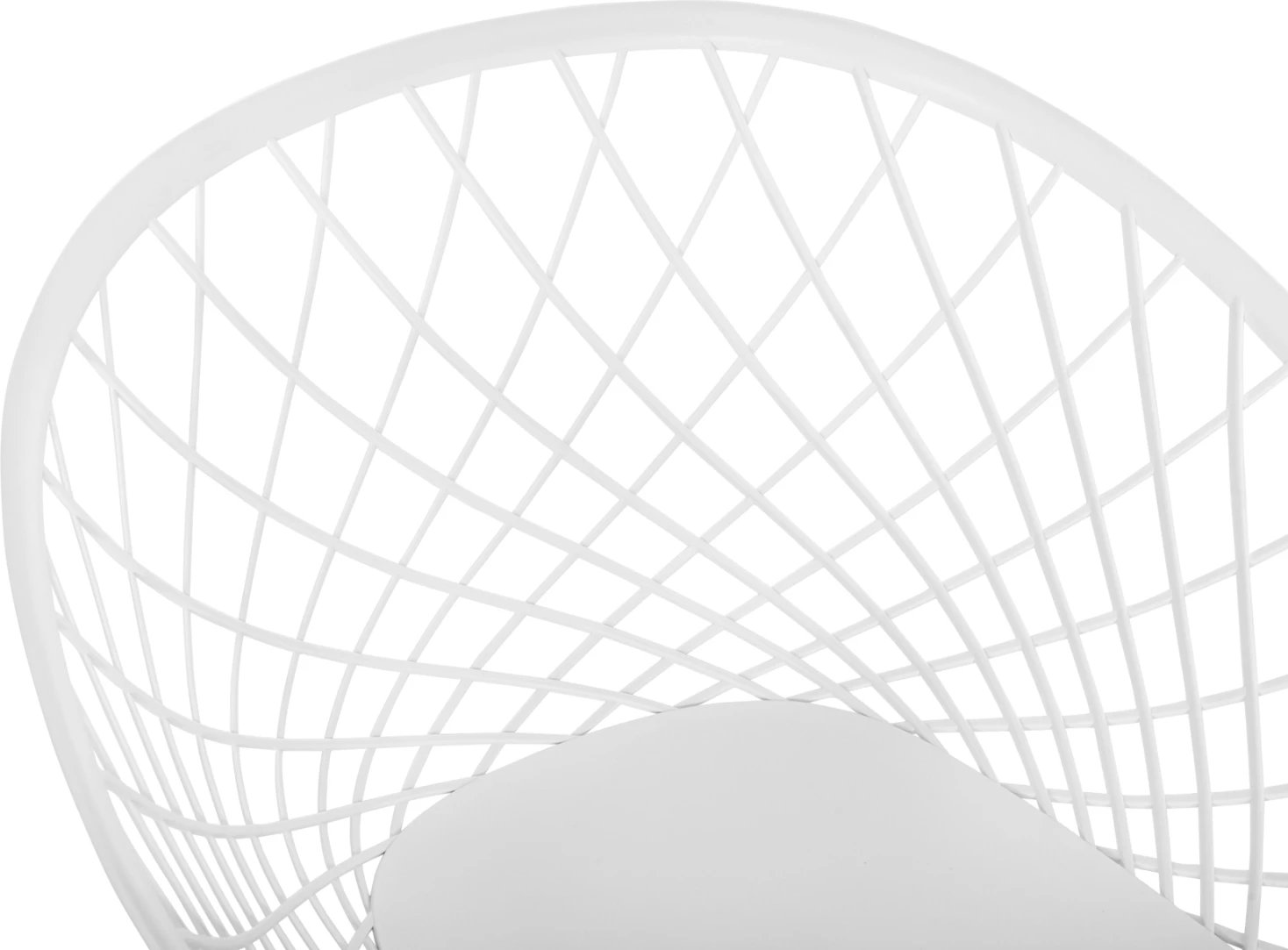 Karrige ARIADNE FH8001.31 polipropileni e bardhë-këmbë metali të bardha 62x54x81Hcm., set prej 4 copash