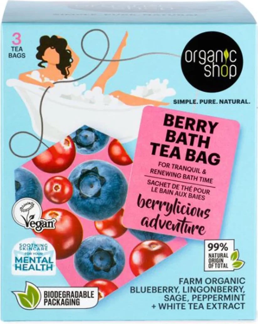 Qese çaji për banjë Organic Shop Berry Bath unisex, 280 copë