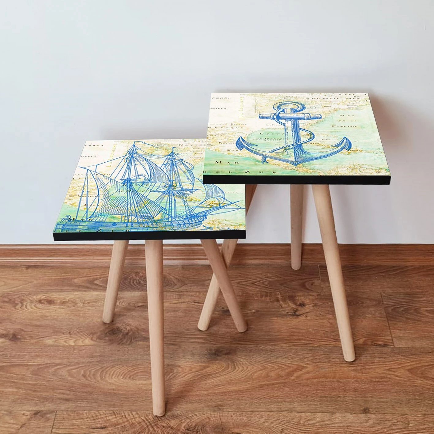 Tavolina ndihmëse të vendosshme (2 copë), Skye Decor, 2Shp454, shumëngjyrëshe