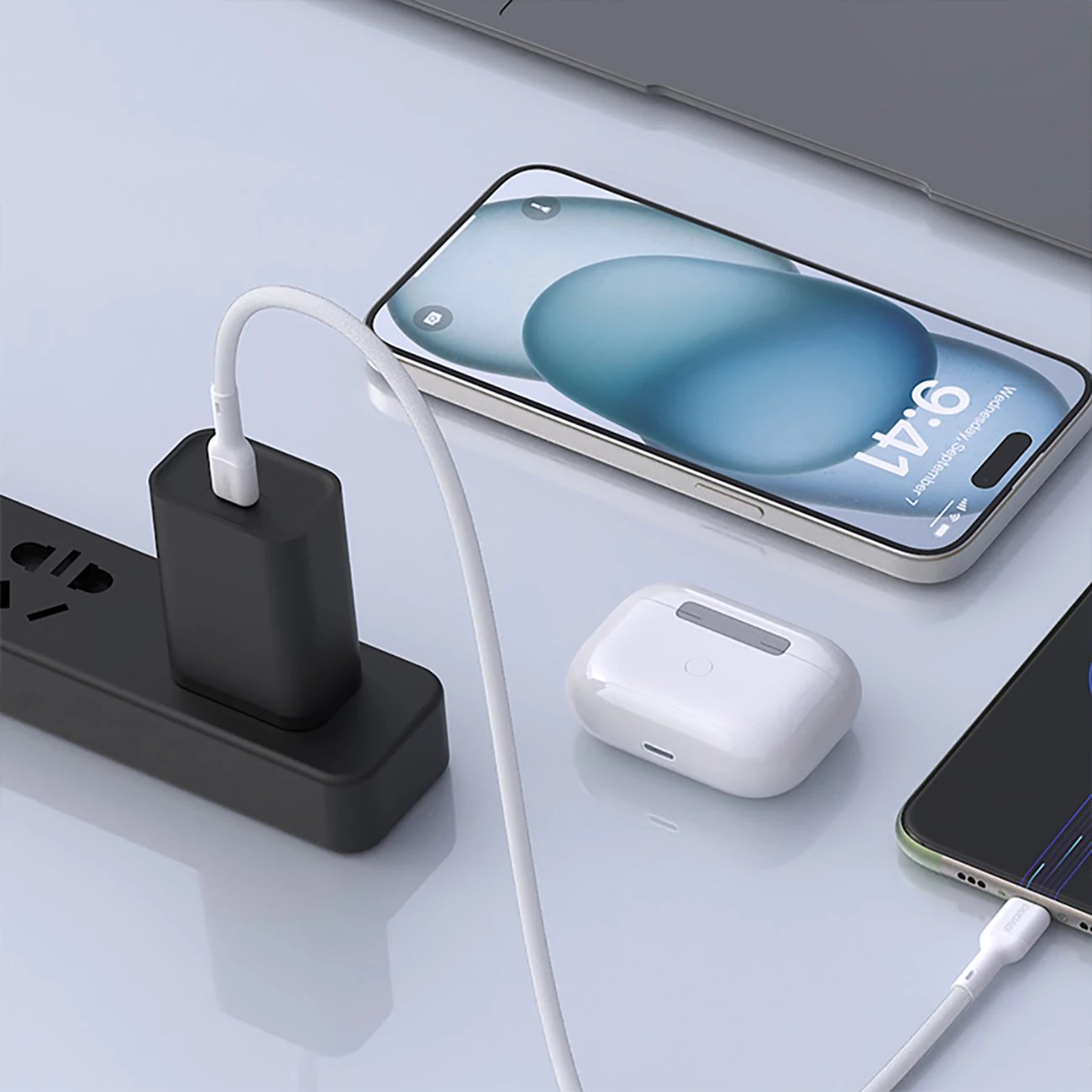 Kabllo USB-C në USB-C Dudao L9C, 1m, 65W, Bardhë