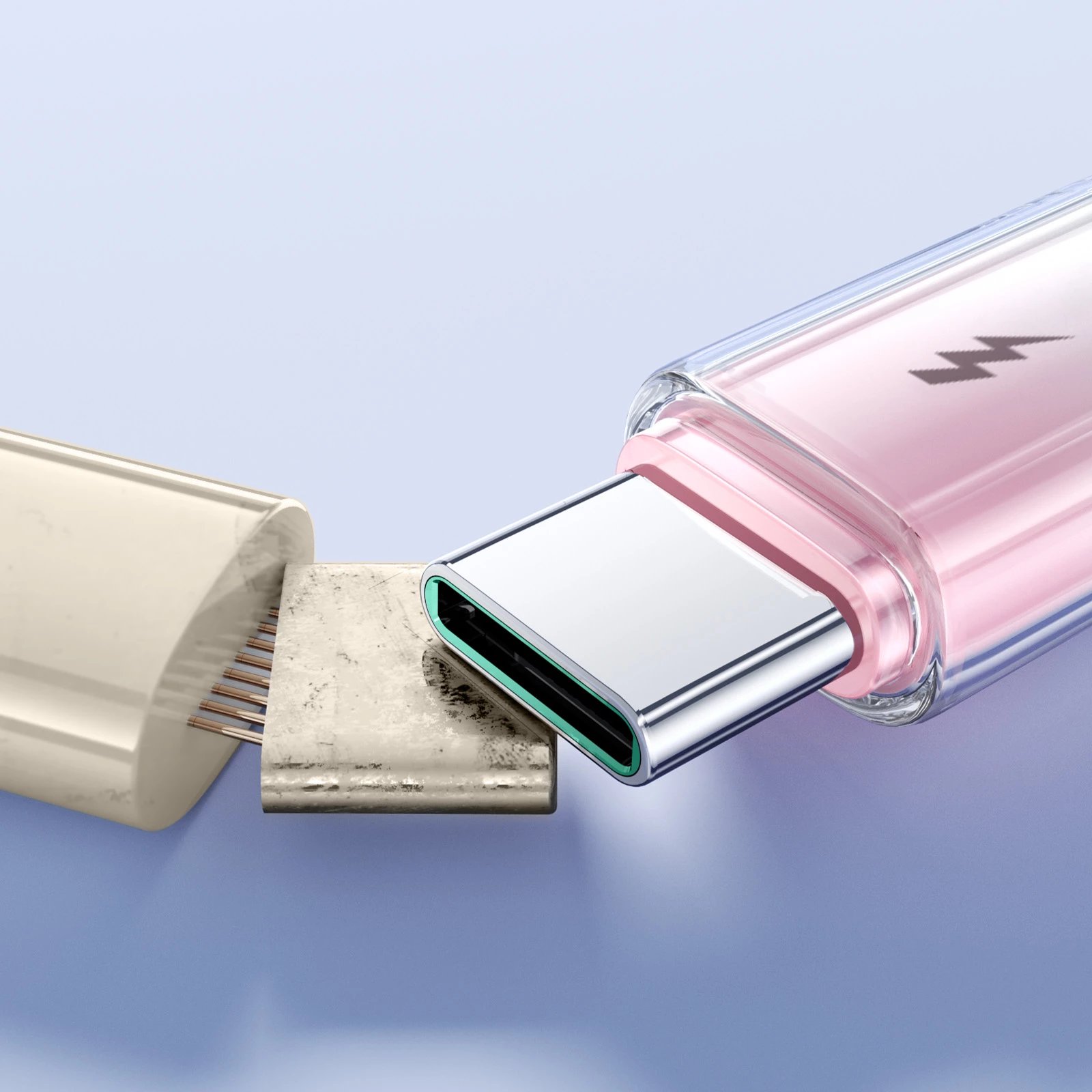 Kabllo Joyroom S-A42 Crystal-Clear Series, USB-A në USB-C, 1.2m, 3A, Bardhë
