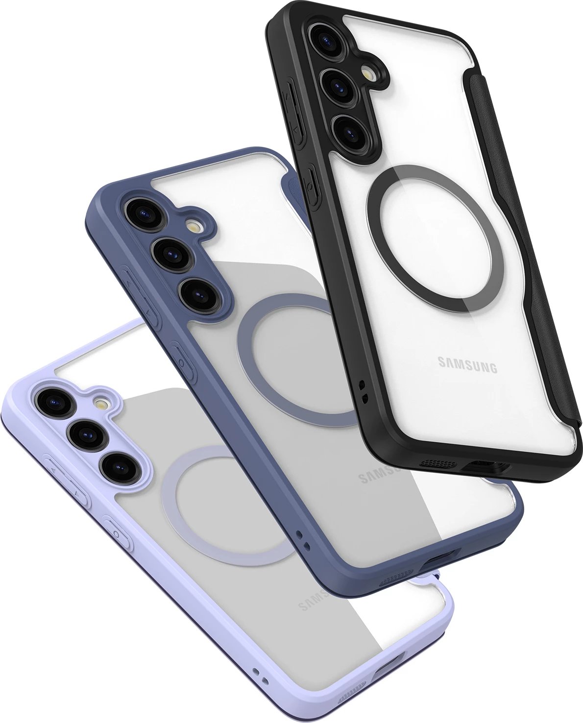 Mbështjellës Dux Ducis Skin X Pro për Samsung Galaxy S24+, me unazë magnetike, i zi