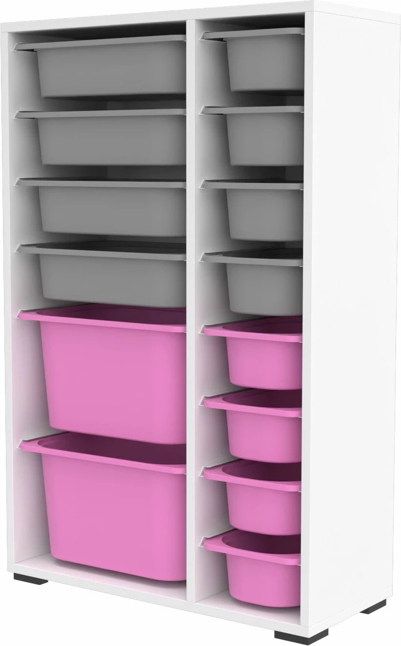 Dollap multifunksional për organizim, ngjyrë e bardhë, gri, rozë, Rine 2D4K8U