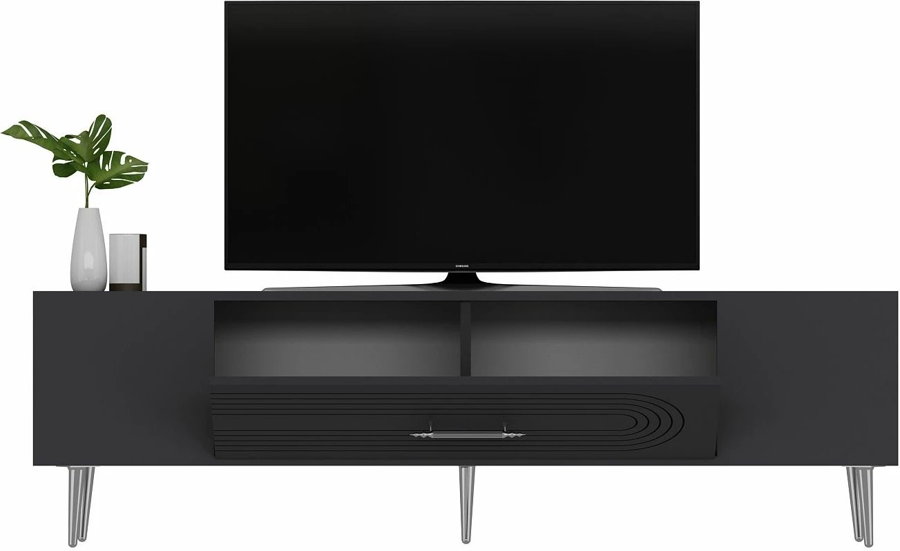 Komodë TV Skye Decor, Dekol3, anthracite, silver