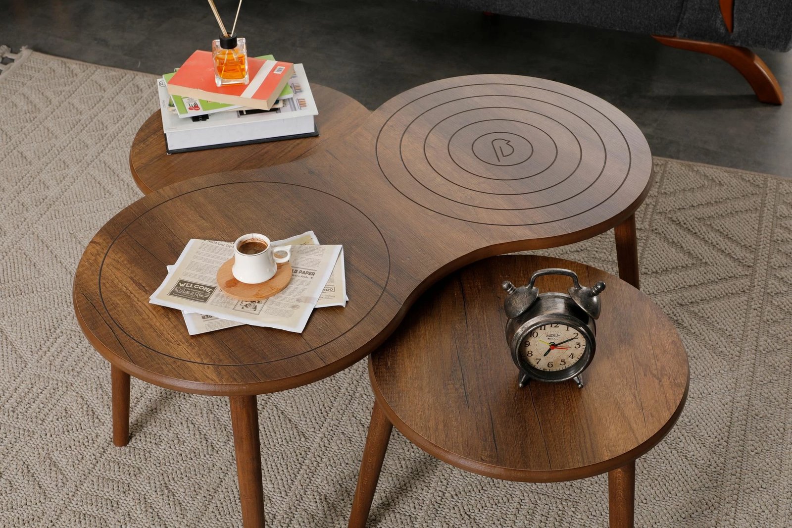 Set tavolinash kafeje Skye Decor, Marlo, ngjyrë arre