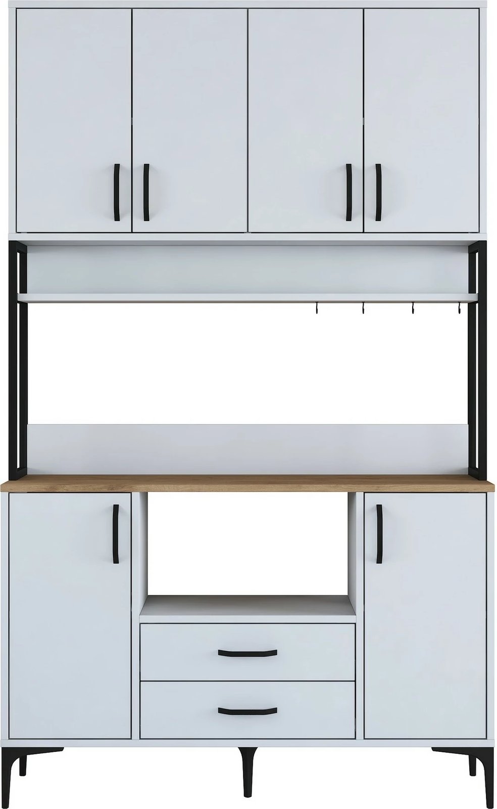 Dollap multifunksional Hanah Home, JE169 - 3260, ngjyrë e bardhë dhe arre