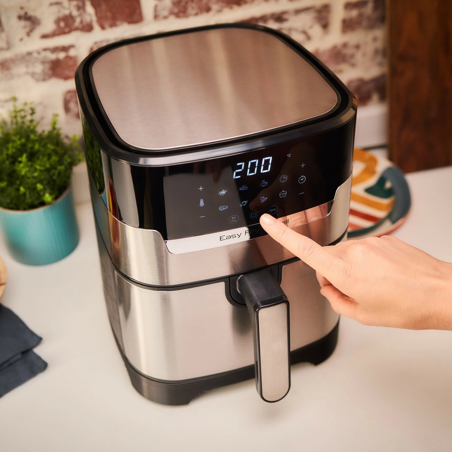 Fritezë me ajër të nxehtë Tefal Easy Fry & Grill EY505D, 4.2 L, çelik inox