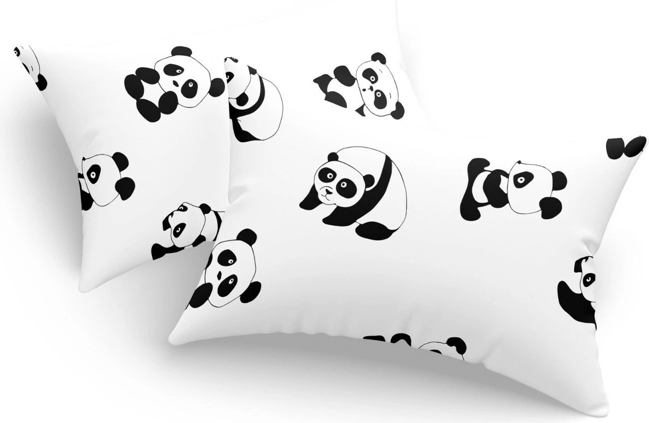 Set këllëfësh jastëku (2 copë), panda, e bardhë