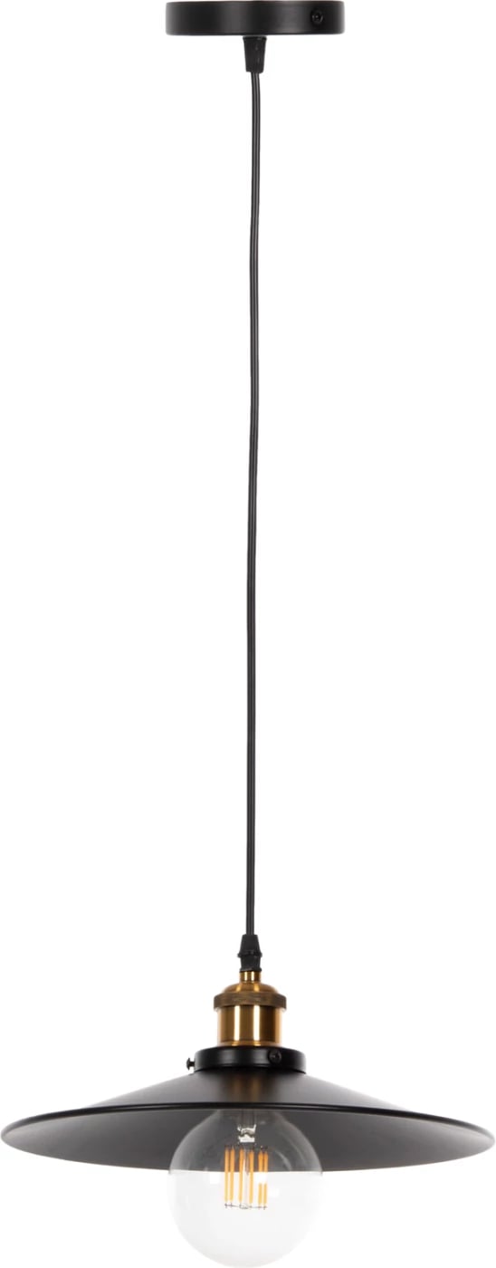 Llambë varëse tavani FH4162, metal i zi, detaj ari në majë, Φ30x109H cm