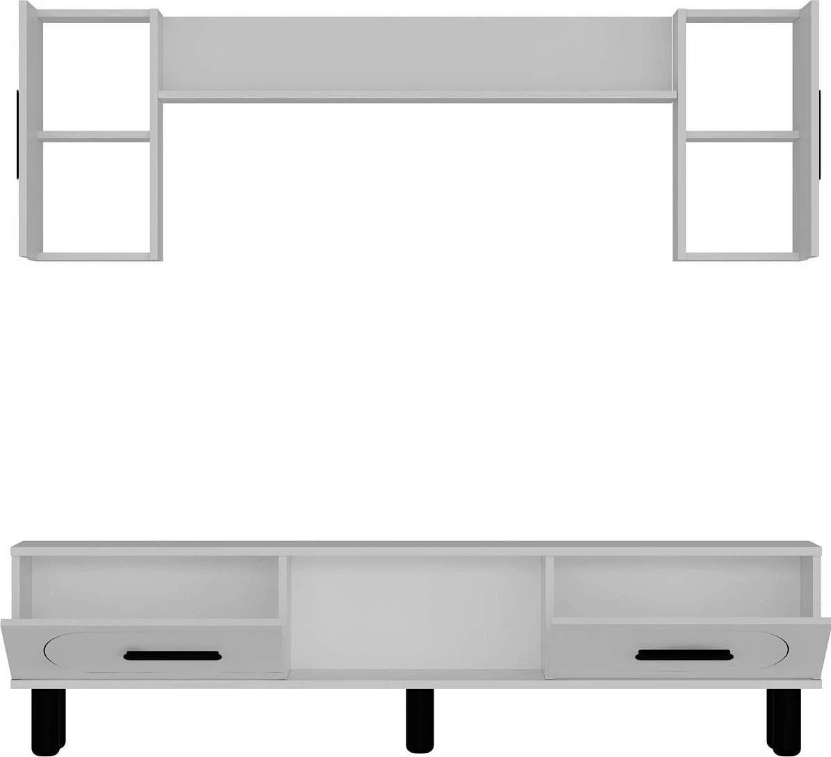 Komodë TV Skye Decor, yosun bohem, e bardhë, e zezë