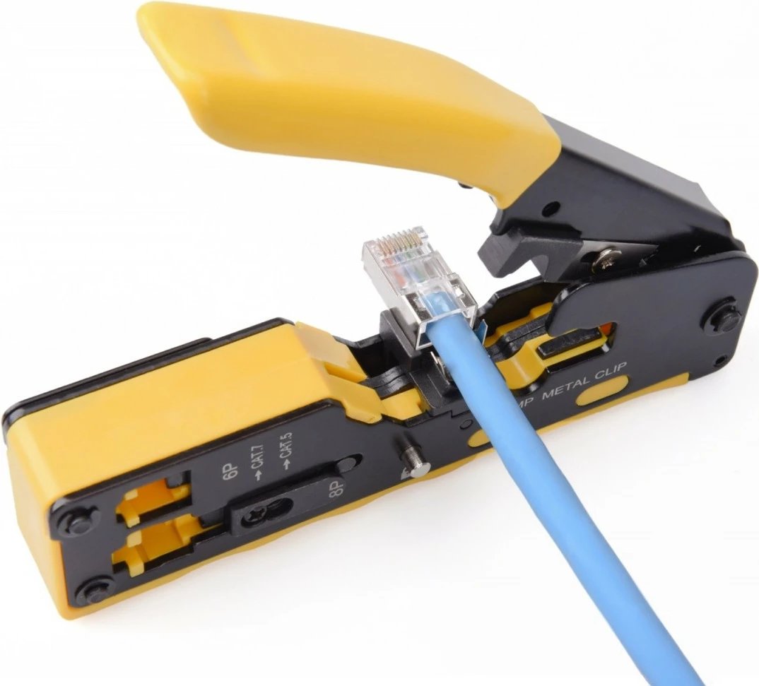 Mjet krimpimi Digitus DN-94025 për konektorë RJ45 Cat.5e/Cat.6, RJ12, RJ11, Metal, me prerje dhe heqje izolimi