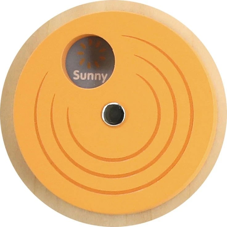 Lodër edukative kalendër druri me orë, Viga, PolarB, 29.5 x 29.5 x 3 cm, multingjyrësh