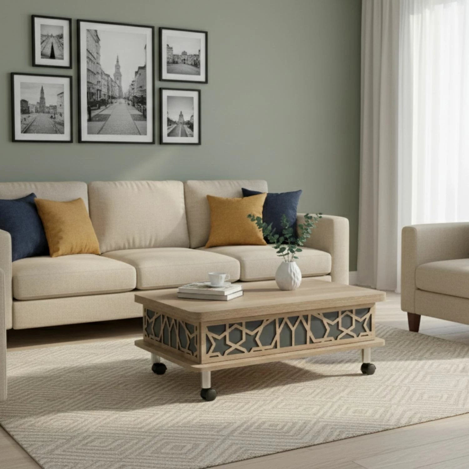 Tavolinë kafeje Skye Decor, Alaska, blu