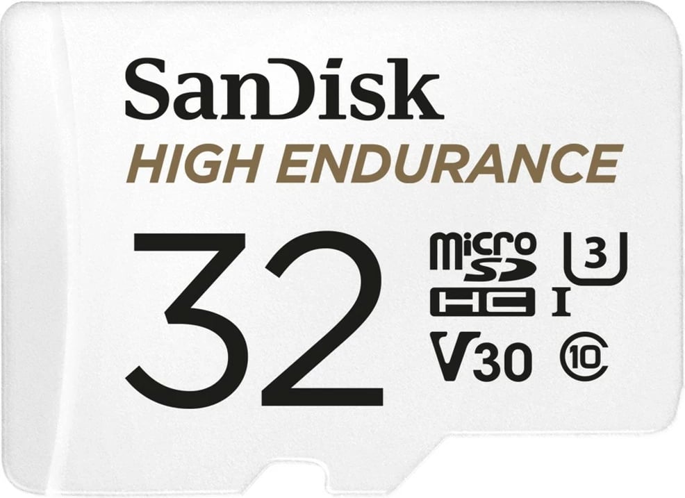 Kartelë MicroSDHC Sandisk High Endurance, 32 GB, Class 10, UHS-I, 100 MB/s, e bardhë