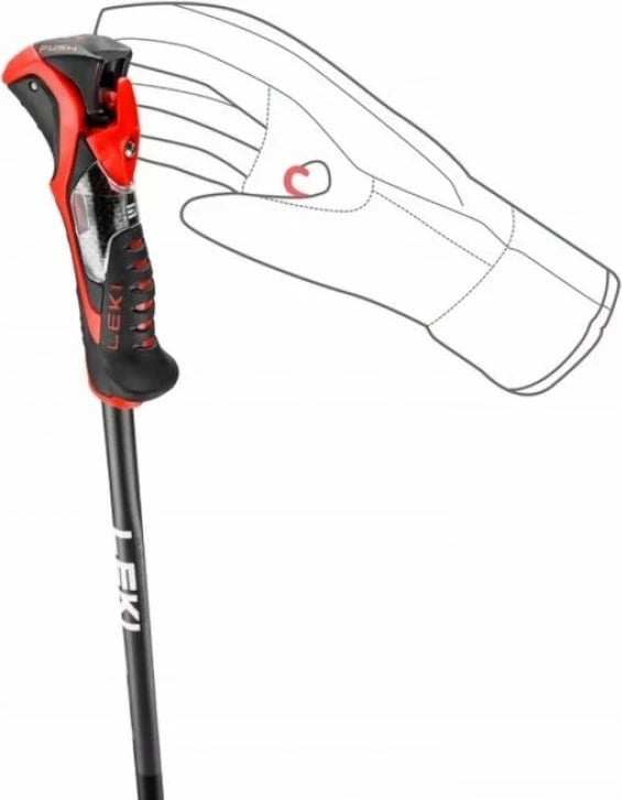 Shkopinj për ecje nordike Yakimasport, unisex, të zezë dhe të kuqe