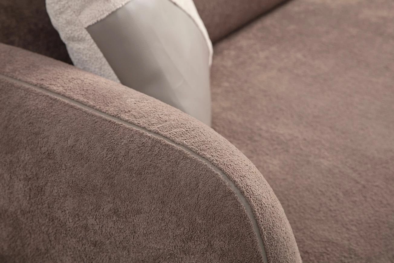 Kënd-sofë Pavia, ngjyrë krem dhe kafe, Atelier del Sofa