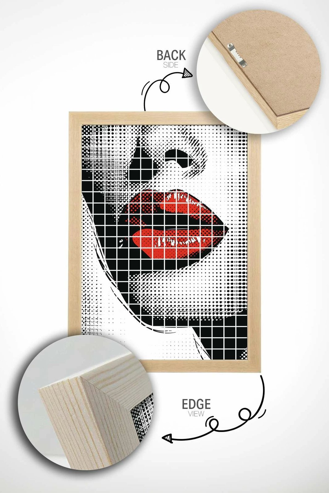 Pikturë dekorative me kornizë, Wallity, Popkare4, shumëngjyrëshe, 33x48cm