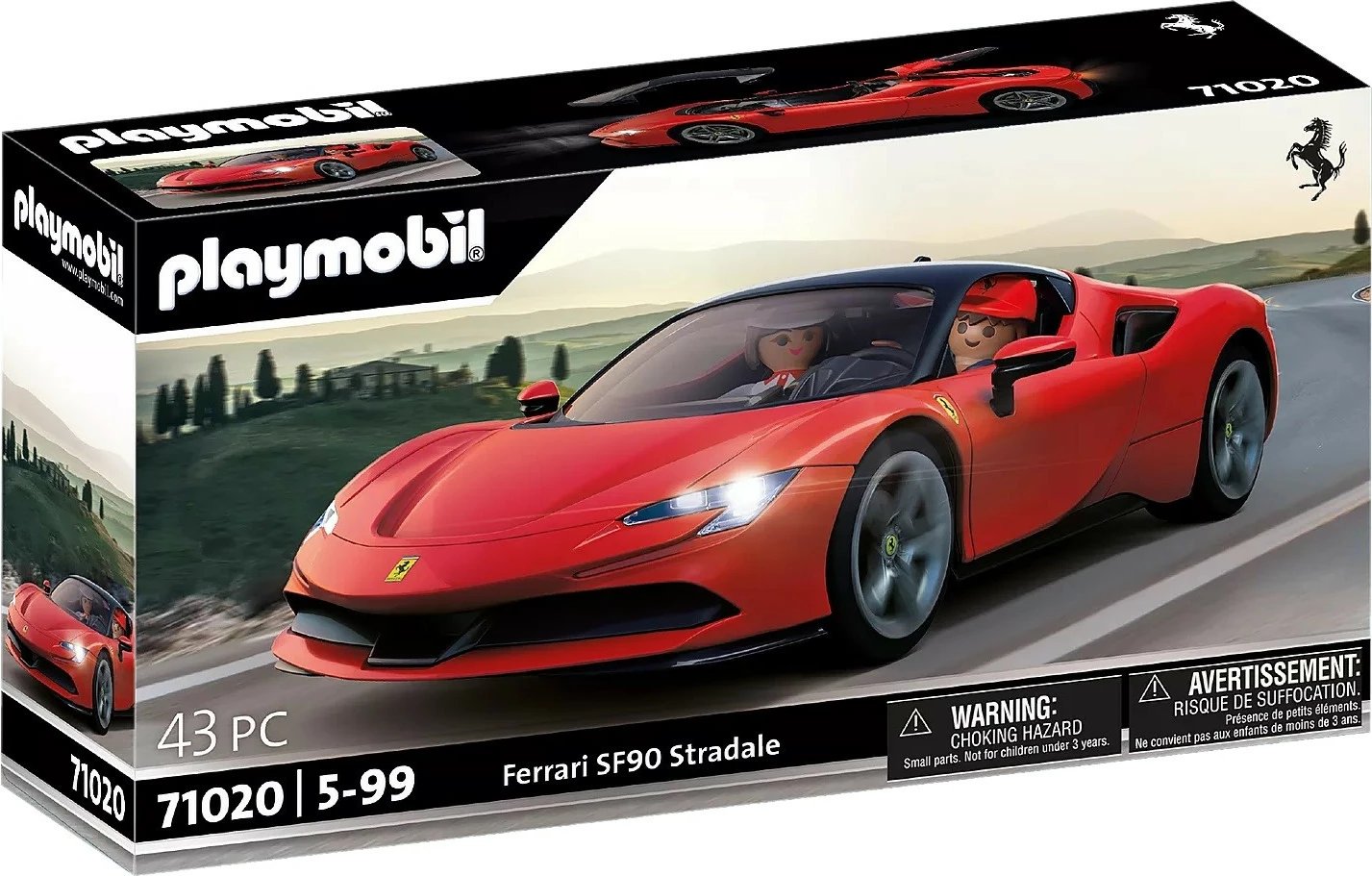 Set lodrash Playmobil Ferrari SF90 Stradale 71020, me drita, 43 pjesë, i kuq