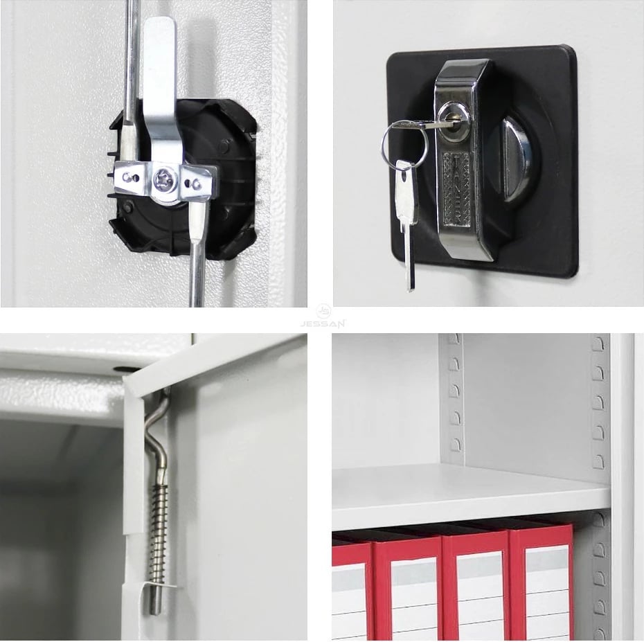 Dollap metalik për depo, ngjyrë gri e kuqe, Skye Decor, Js1002Kı