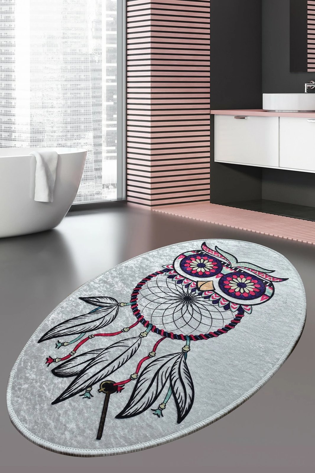 Qilim oval Dream Oval DJT, shumëngjyrësh, 60x90cm