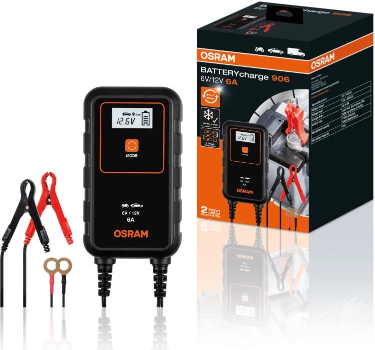 Mbushës për bateri të makinës 6A BATTERYcharge 906 OSRAM