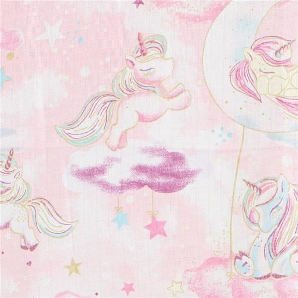 Pelenë pambuku, New Baby, 70x80 cm, 100% pambuk, print, rozë, set 3 copë