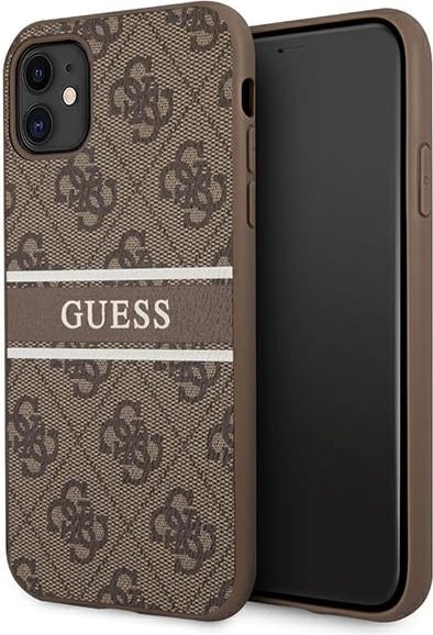 Mbështjellës Guess 4G Stripe për iPhone 11/XR 6.1", kafe
