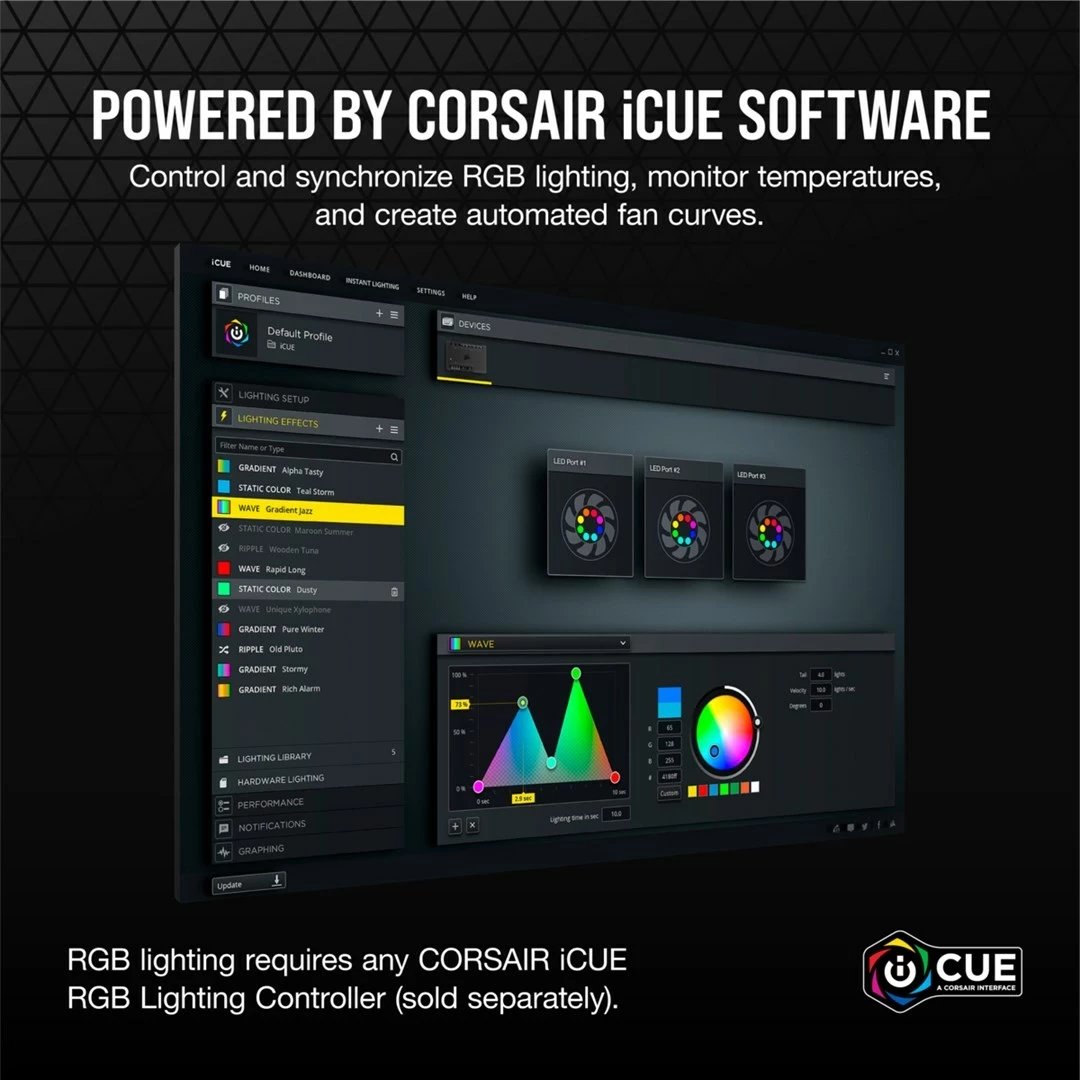 Ventilator për kasë Corsair SP140 RGB ELITE, 14 cm, i zi Ventilator për kasë Corsair SP140 RGB ELITE, 14 cm, i zi