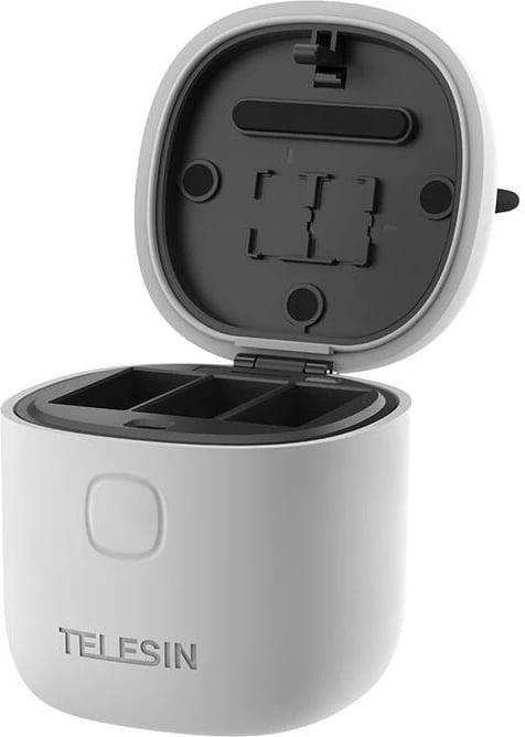 Karikues i papërshkueshëm nga uji 3-slote Telesin Allin box për GoPro Hero 9/Hero 10 me 2 bateri, Gri Karikues i papërshkueshëm nga uji 3-slote Telesin Allin box për GoPro Hero 9/Hero 10 me 2 bateri, Gri