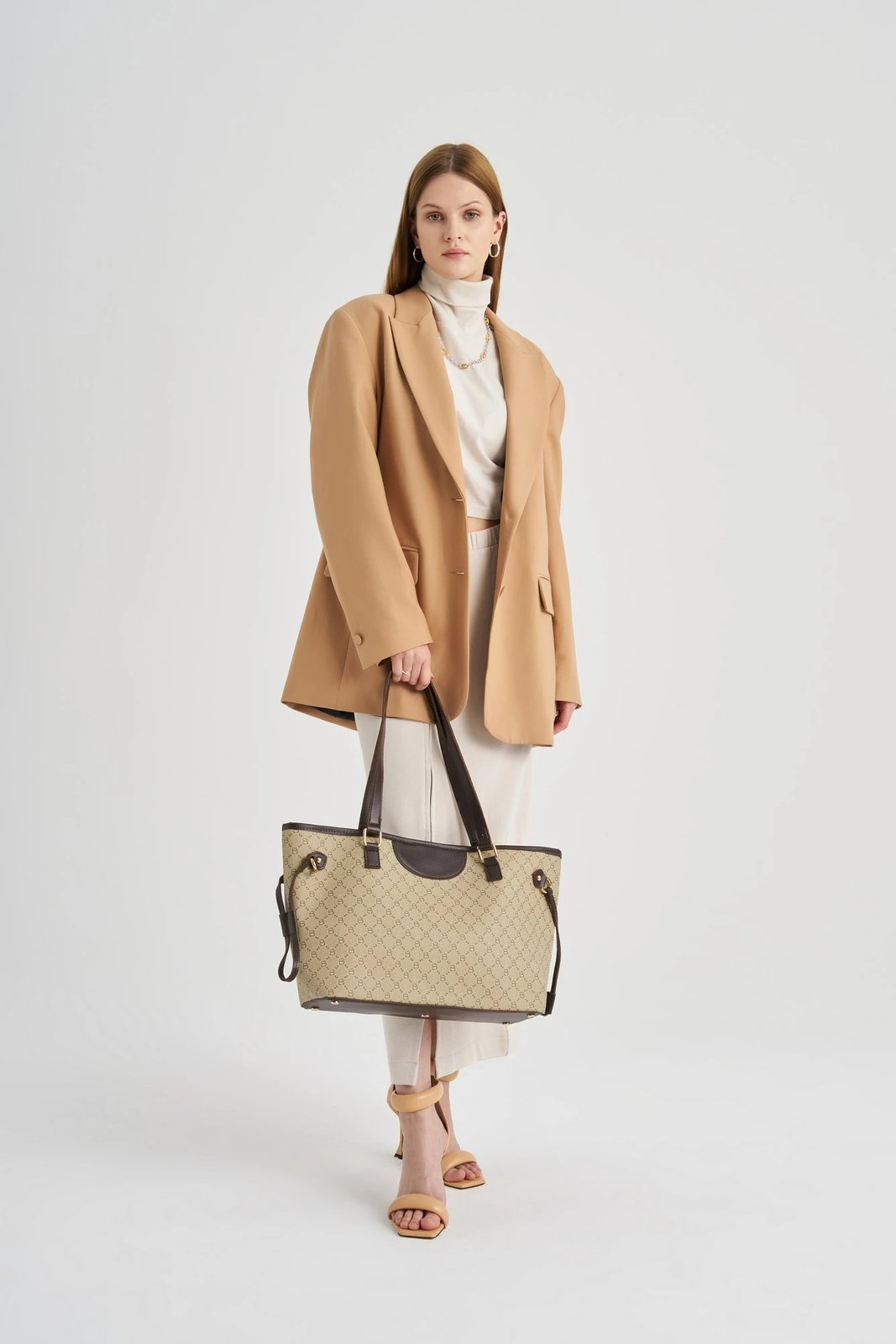 Tote bag Lucky Bees, krem, kafe, 355 v2