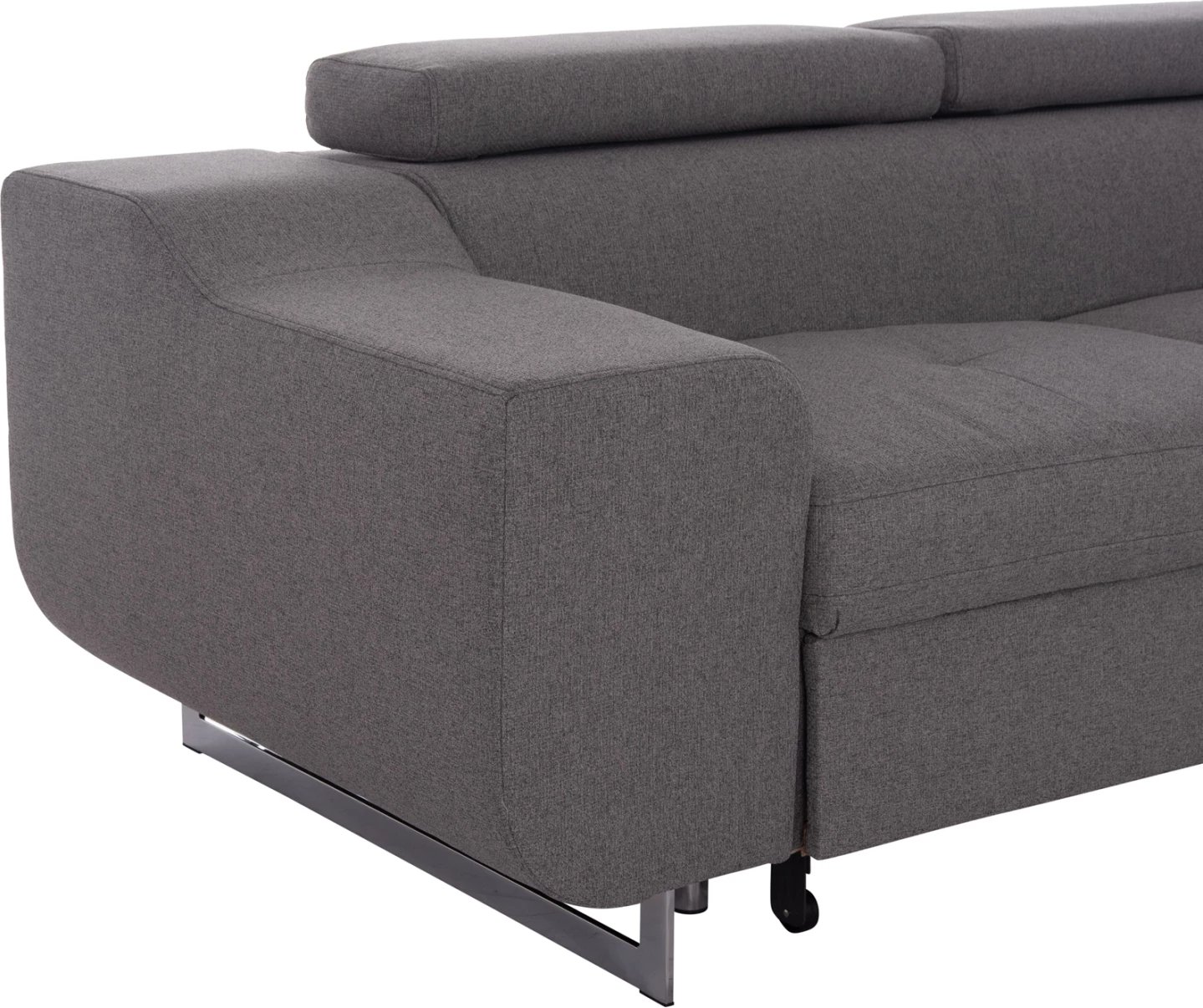 Kënd-sofë krevati me hapësirë për depo, ngjyrë gri, ENCORE FH3301.01R, 285x205x90cm