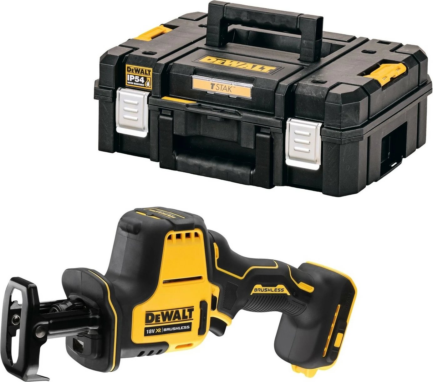 Sharrë reciproke DeWALT DCS369NT-XJ, brushless, 18V, 2800 spm, zi/verdhë