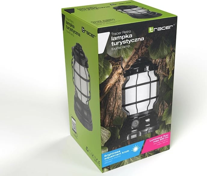 Lampë kampingu Tracer TRAOSW47136 LED 200 lm rregullim ndriçimi IP20 3x AA e zezë