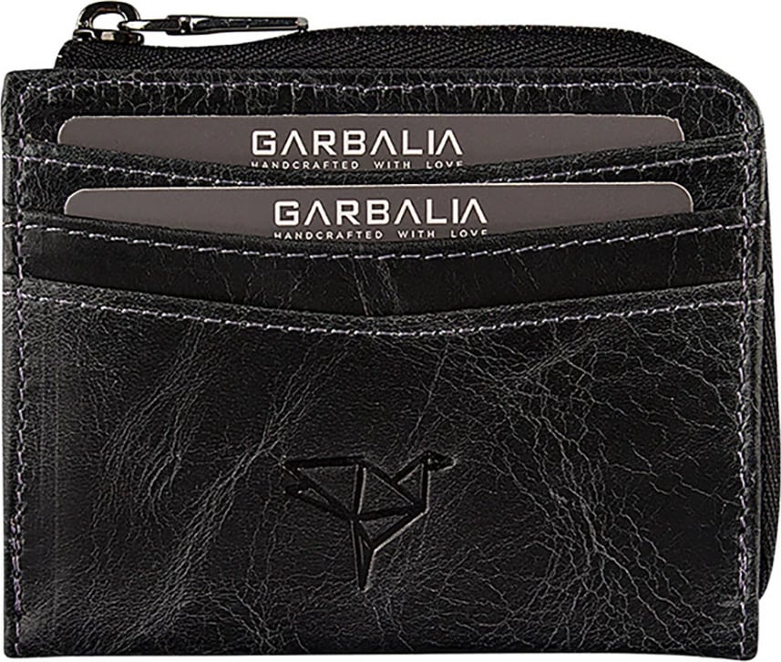 Portofol unisex, lëkurë e zezë, Zoozie Bags, Figo