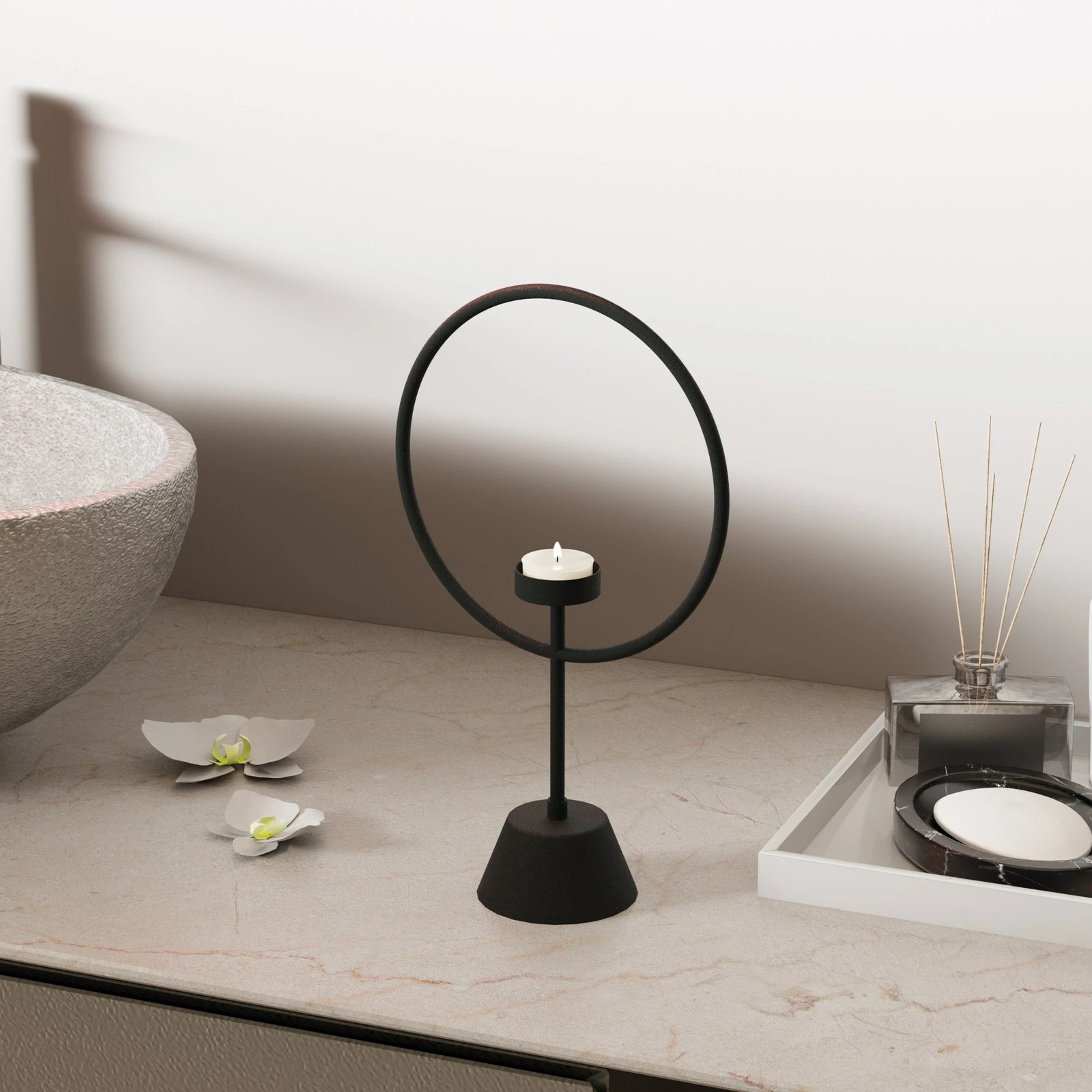 Aksesor dekorativ metalik Aberto Design, Caıros, ngjyrë e zezë