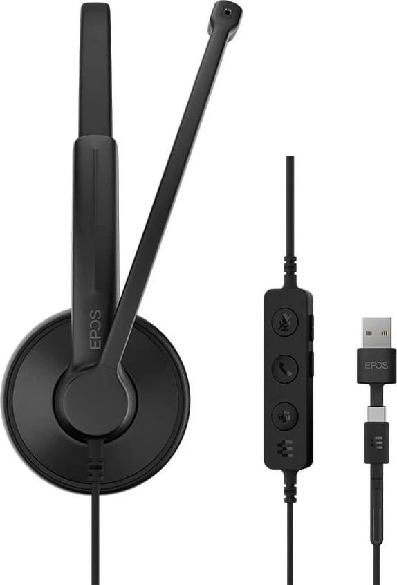 Kufje EPOS IMPACT 100 MS Mono me mikrofon, USB-C/USB-A, e zezë