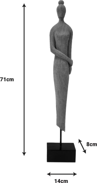 Figurë dekorative për tavolinë, dru mango, metal, 14x8x71cm Figurë dekorative për tavolinë, dru mango, metal, 14x8x71cm