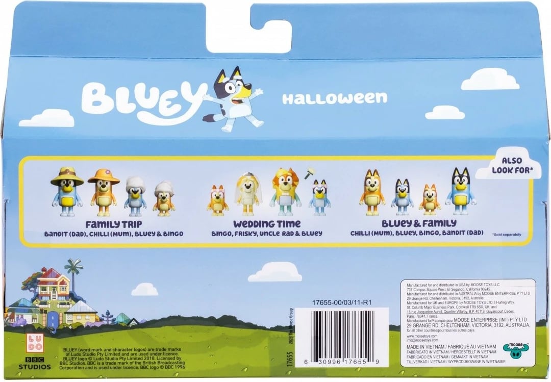 Set figurina Bluey Tm Toys BLU17655, 4 copë, Halloween