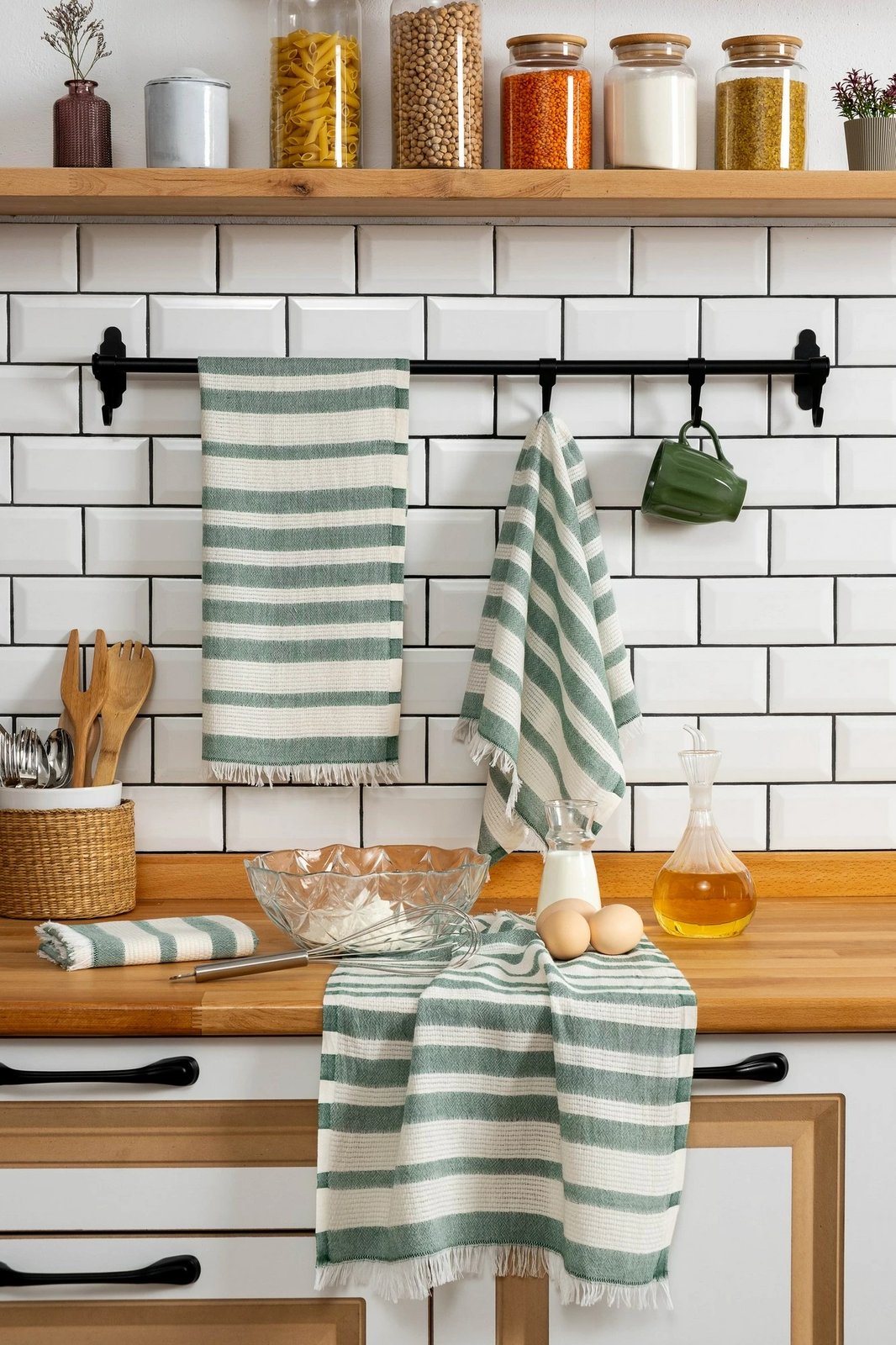 Set peshqirësh për duar (4 copë), Hermia, Bella, ngjyrë e gjelbër