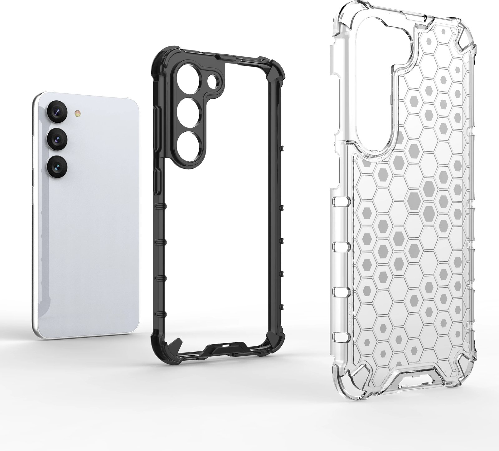 Mbështjellës Hurtel Honeycomb për Samsung Galaxy S23, i zi