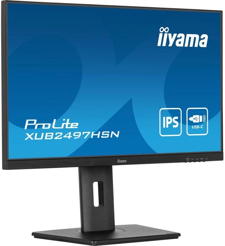 Monitor iiyama ProLite XUB2497HSN-B2 24" IPS, USB-C dock, DisplayPort out, rregullim lartësie 150 mm, e zezë
